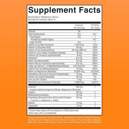 MARYRUTH'S Liquid Multivitamin + Hair Growth | Clinically Tested in Women for Thicker Hair & Facial Wrinkles | Biotin 10000mcg | Lustriva Hair Growth Supplements | Skin Care | Ages 18+ | 15.22 Fl Oz
